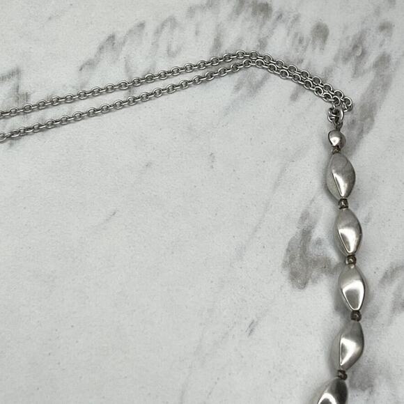 Chico's Salma Silver Tone Beaded Long Necklace - Picture 4 of 11